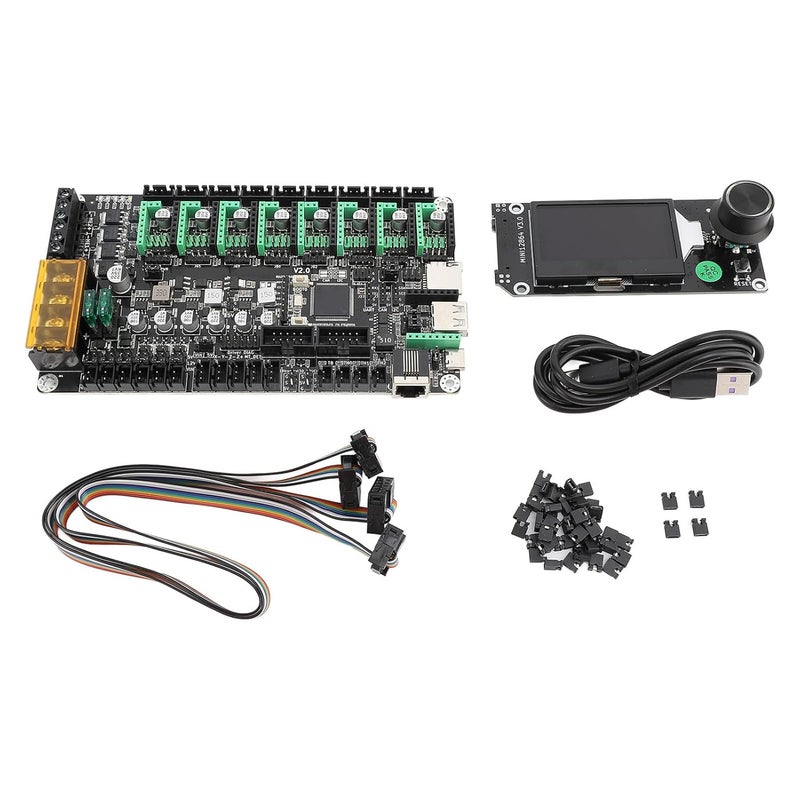 plplaaoo MKS Monster8 V2 32 Bit Control Board Upgraded Safety Circuits 8 Axes Control DIY Support Multiple Functions LCD Graphic Display Screen for Voron 2.4 Ender 3 Series 3D Printers - Image 1